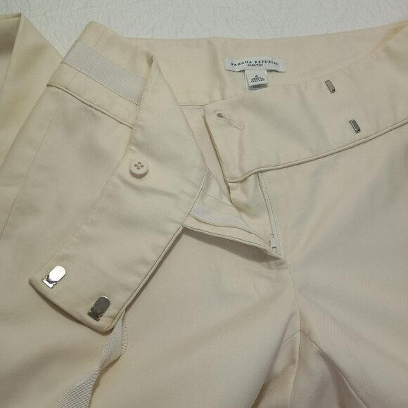 Banana Republic Martin Pants Wool and Silk Blend Womens Beige Wide-Leg Size 4 - Picture 12 of 12